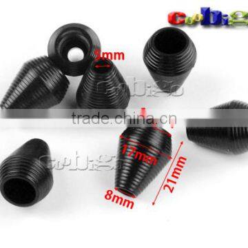 Bell Stopper Plastic Cord Ends With Spiral Texture Toggle With 13/64"(5mm) Rope Paracord Accessories #FLS166-B