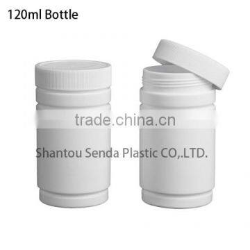 120ml Pill bottle Wide mouth Plastic container with lid,Cylinder medicine bottle , Wholesale white tablet bottle