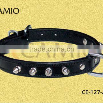 CE 127A Leather dog collar with spicks