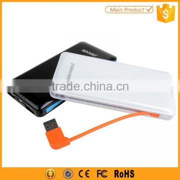 UV printing built-in cable 6000mah wholesale power bank