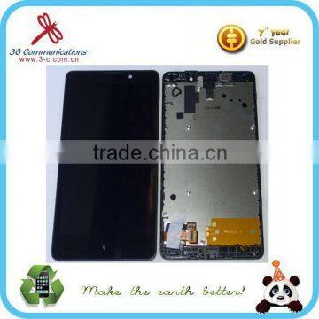 high quality original lcd repair parts for 5.0'' LCD display screen, touch digitizer with frame for Nokia XL combo