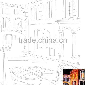 ROSA Talent Cotton Canvas Panel with Outline "Venice", 30x40cm