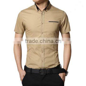 Top banded rounded collar cheap dress short sleeve shirts