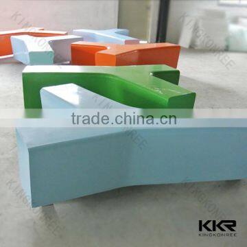 Y shape solid surface stone bench for garden