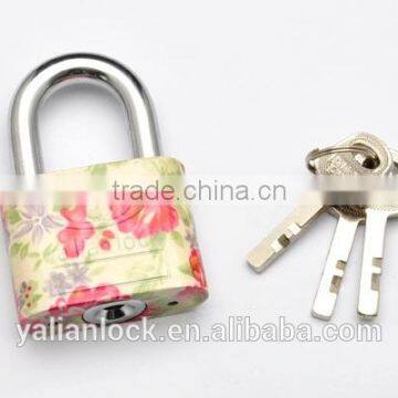 Cheap Round Corner Flower Pattern Printing Iron Padlock KBM2240