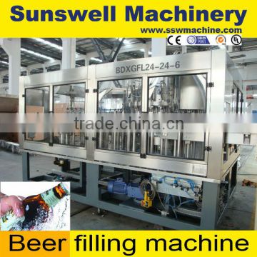 Triblock Glass Bottle Beer Production Equipment / Line