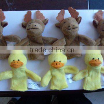 promotional mini little animal soft plush finger puppet toy