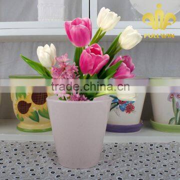 cylinder ceramic cup shaped flower pot painting designs