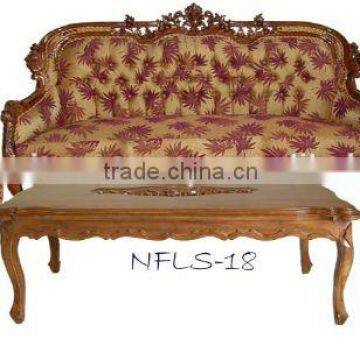 Carved Antique Victorian Walnut Sofa