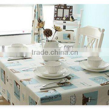 Fashionable European Style Leisurely Cartoon Cotton Canvas Table Cloth