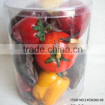 2015 High Quality Artificial artificial vegatables packed in PVC box for harvest decoration