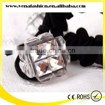 Crystal Black Felt Materia Bow Hair Holder, Hair Tie Holder photo-4