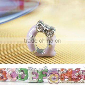 Silver Plated Alloy Letter Charms, Alphabet Charms, Letter beads, Alphabet beads (JC-Z8802)