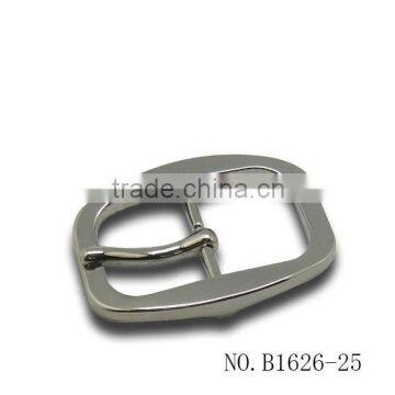 Shiny silver plated long pin belt buckle