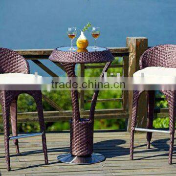 Patio rattan bar table and chairs