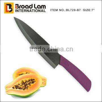 7'' Black Ceramic Chef knife with Satin Finish Surface Blade (B-handle)