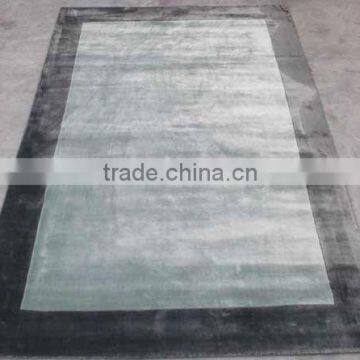 Hand Loom cut pile 100% viscose carpet; Latexed back with cloth