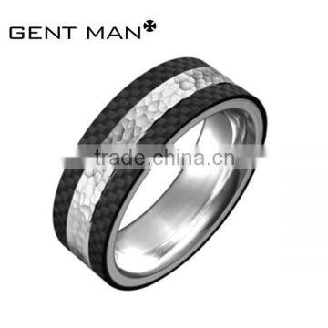 8mm hammer surface titanium carbon fiber ring