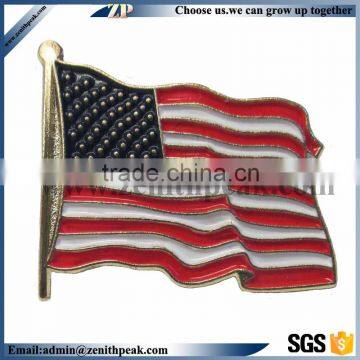 Alibaba gold supplier supply high quality metal American enamel flag pin