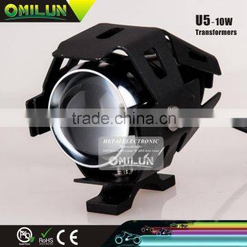 Waterproof Design 10W U5 LED motorcycle headlight with Hi/Low Beam/Flashing Function