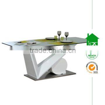 DT-3011 modern Wooden dining table with glass top