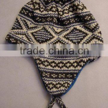 knitted hat with earflap pattern wholesale