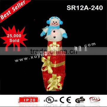 LED stacking gift box with Snowman decoration