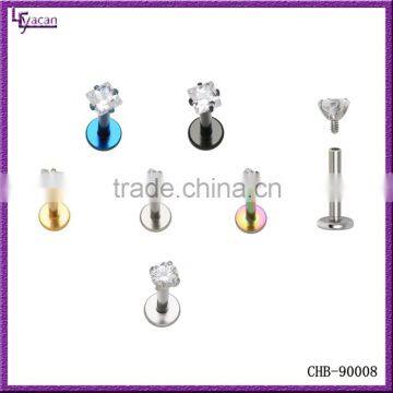 Yiwu Factory Internally Threaded Surgical Steel Labret Piercing Studs