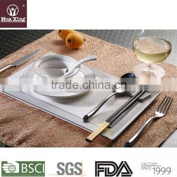 G74 customized decal corundum porcelain white ceramic dinner set