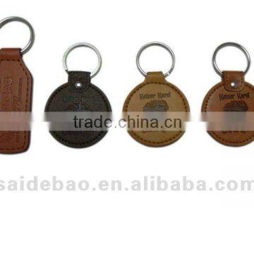 Leather key chains with embossed logo