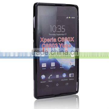 TPU Protective Case With Stylish "S" Design,X shape Or Matte on Back For Sony Xperia Yuga C6603