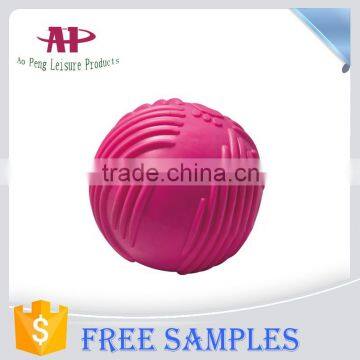 Wholesale Hot Pink Eco-friendly Squeaker Rubber Ball Pet Toys