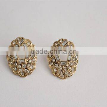 Trending stainless steel pendant earring, crystal earring, gold plated earrings