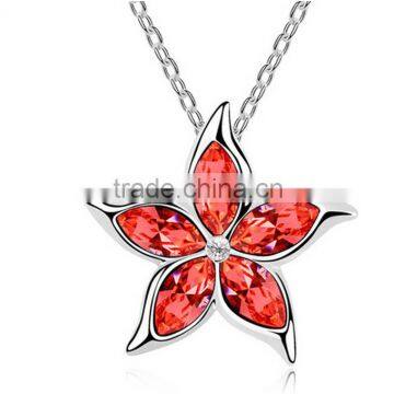 2016 Summer Zinc Alloy Colorful Flower Shinig Color Stone Pendant Ornament For Women