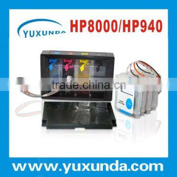 Continous ink supply system for HP8000/HP940 with resettable chip