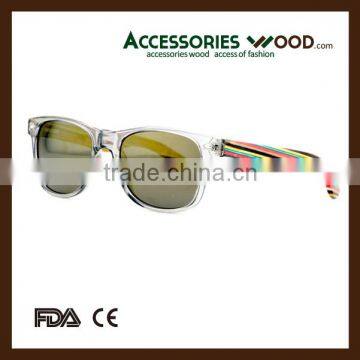 Colorful bamboo sunglasses with bamboo suglasses case