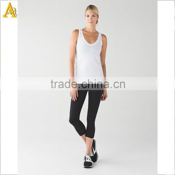 wholesale sportwear suit , white tank top and black yoga pants