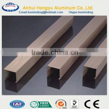 square aluminium tube, aluminium channel (wooden grain)