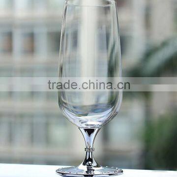 Glass Drinkware Custom Type Certification Glalead Free Clear Crystal Stem Big Glass Beer With Rose Gold Stand photo-3