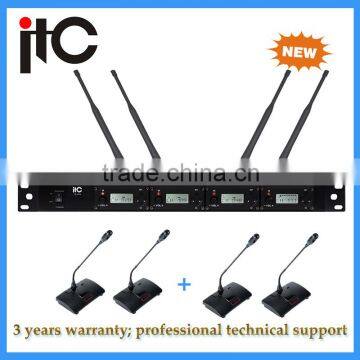 4 Channel Digital Conference Wireless Tabletop Microphone for conference system