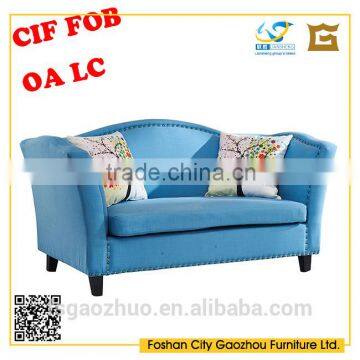 living room 2 seats fabric sofa with iron legs