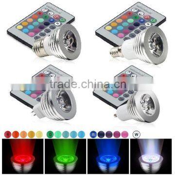 3W E27/GU10/E14/E27 16 Color LED RGB Magic Light Bulb+IR Remote Control CJ-RGBSD-001