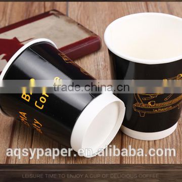 Fashional style high quality logo printed custom disposable paper cup double wall hot drink paper cup