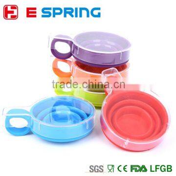 Outdoor Silicone Collapsible Cup Folding Drinking Cup With Lid