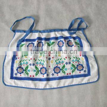 Plain Blue Border 90gram Pigment Printed Waist Kitchen Apron in Roll t