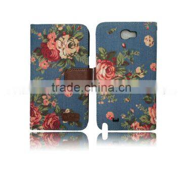 elegant flower leather case for nokia asha 210 wallet style with credit card solts