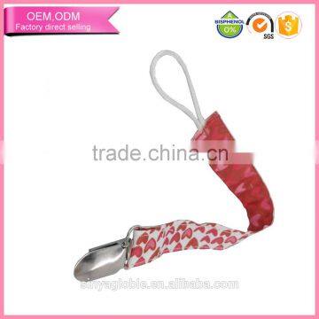 Factory price Pacifier Clip With Ribbon