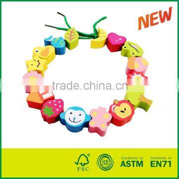 Lacing animal blocks toy