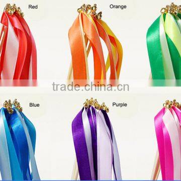 cheap silk wedding ribbon wands with bell wedding favor