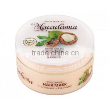 Hair Mask Macadamia Oil and Keratin Deep Repair - 225 ml. Paraben Free. Made in EU. Private Label